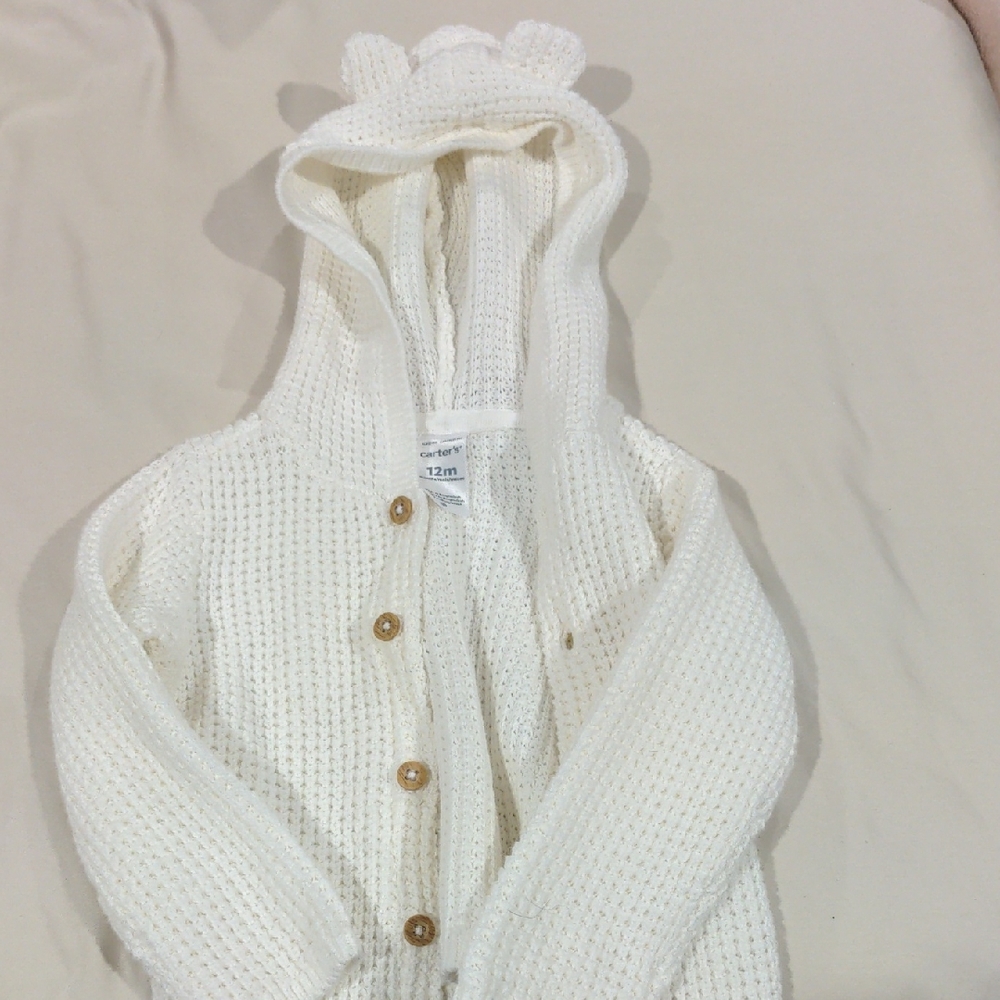 Carter's White Knit Baby Cardigan